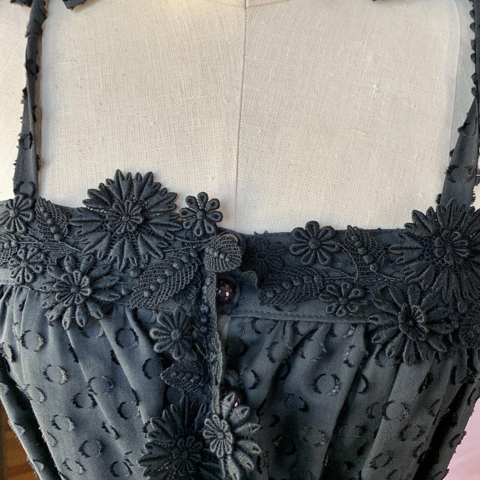 Vintage EMANUEL UNGARO Boutique 1980s DAISY Black Parallele PARIS Dress XS/S For Sale 8