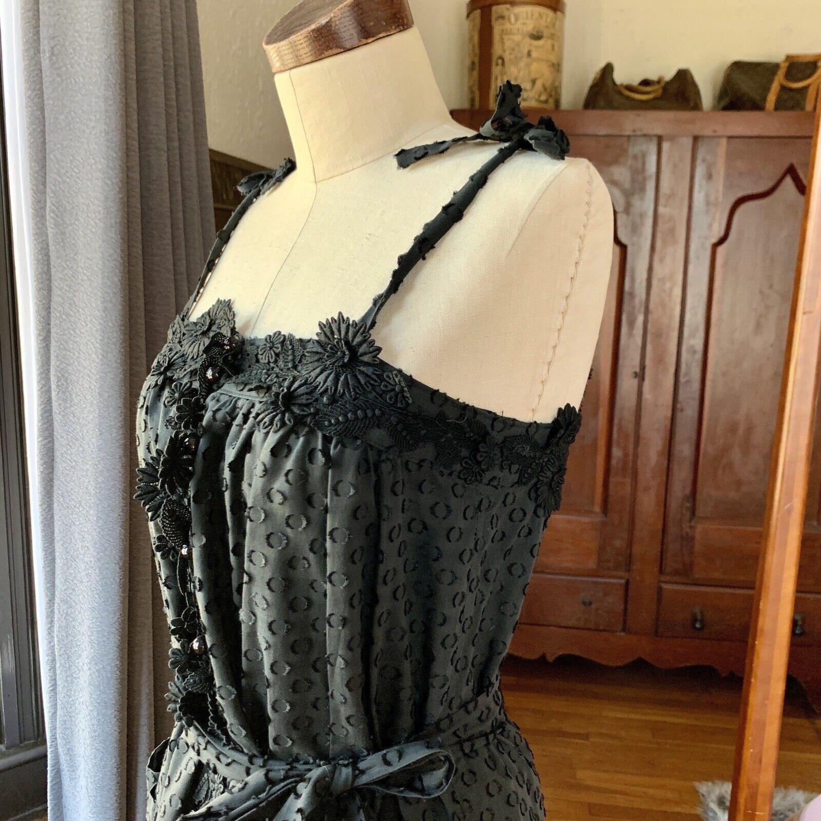 Vintage EMANUEL UNGARO Boutique 1980s DAISY Black Parallele PARIS Dress XS/S For Sale 4
