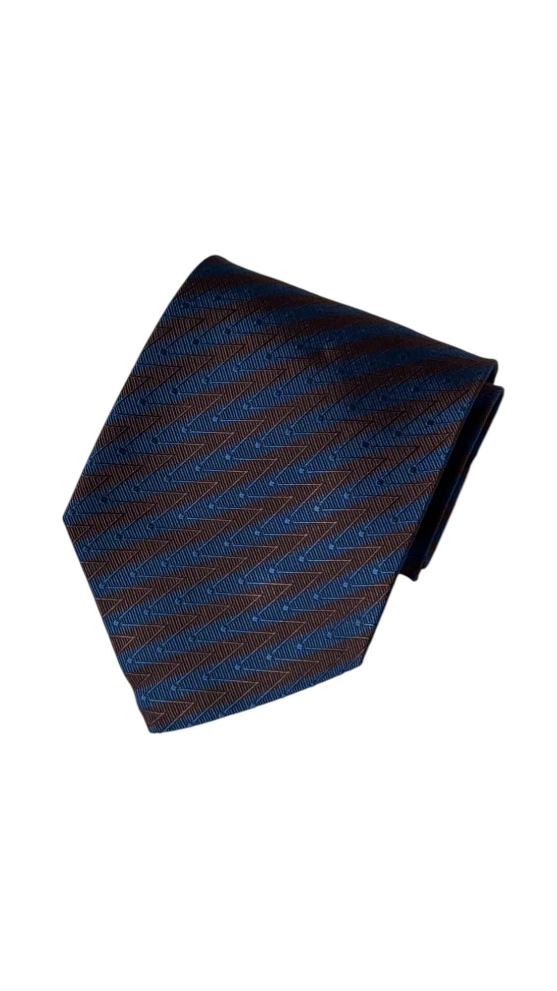 Cravate vintage en soie Emanuel Ungaro Paris avec motif en zig-zag, boîte d'origine en vente 2