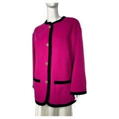 Vintage-Mantel aus rosa Wolle von Emanuel Ungaro, 1980er Jahre
