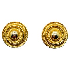 Vintage Embellished Bullseye Earrings 1980s