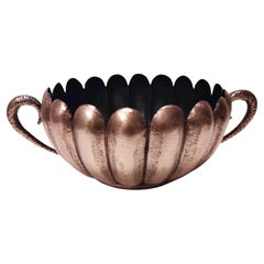 Used Embossed Copper Centerpiece or Bowl by Egidio Casagrande, Italy