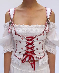 Vintage Embroidered Dirndl Top