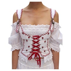 Retro Embroidered Dirndl Top