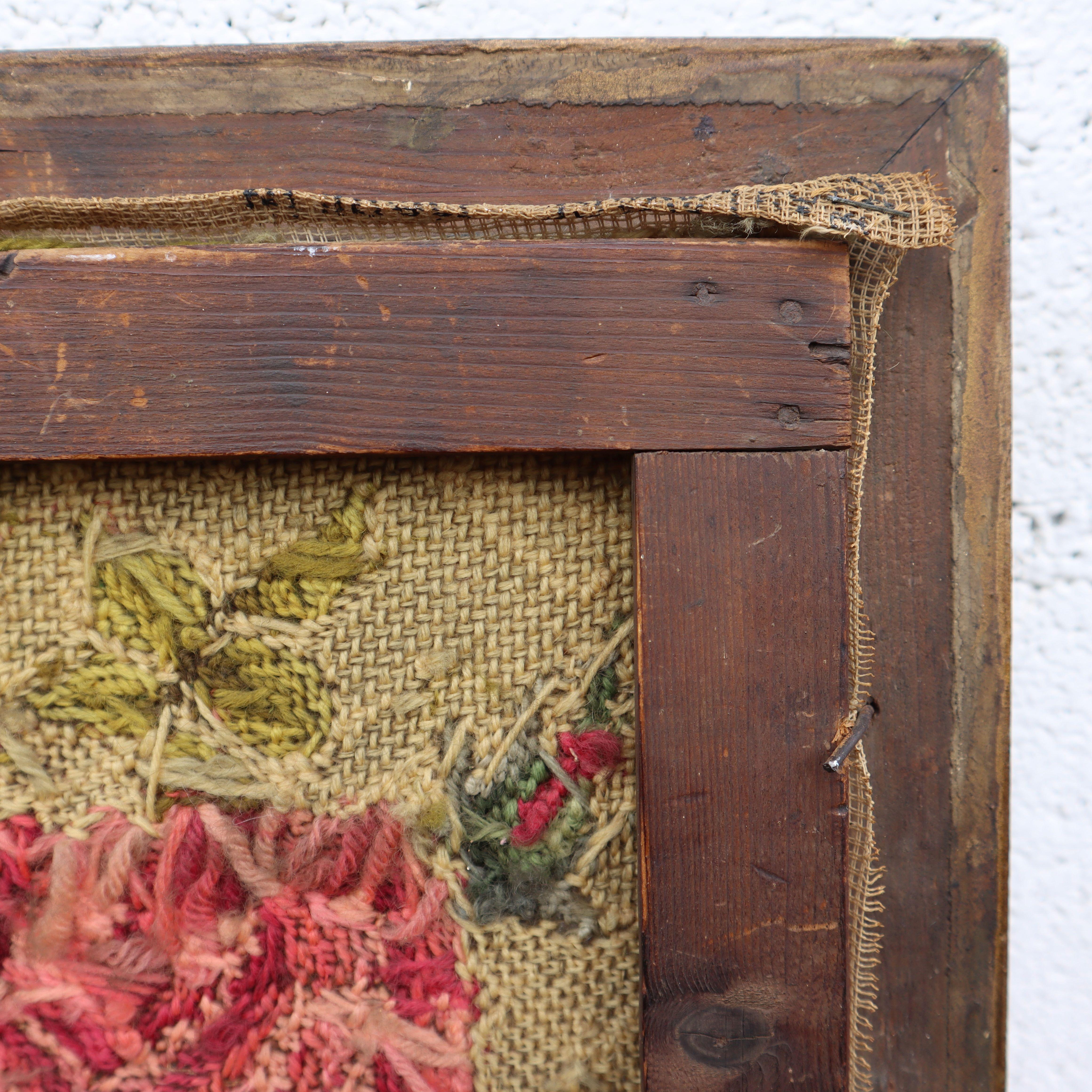 Besticktes Vintage-Bilder „Schöne Rose“ in einem goldenen Rahmen im Angebot 6