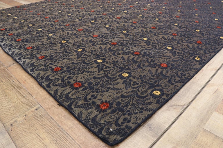 Vintage Embroidered Silk Rug with Victorian Gothic Style For Sale at ...