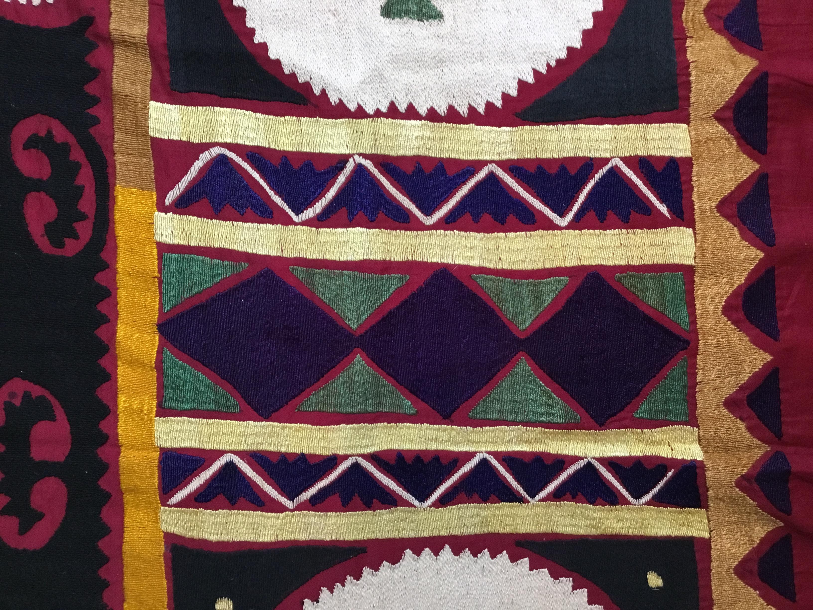 Vintage Embroidered Suzani Textile For Sale 4