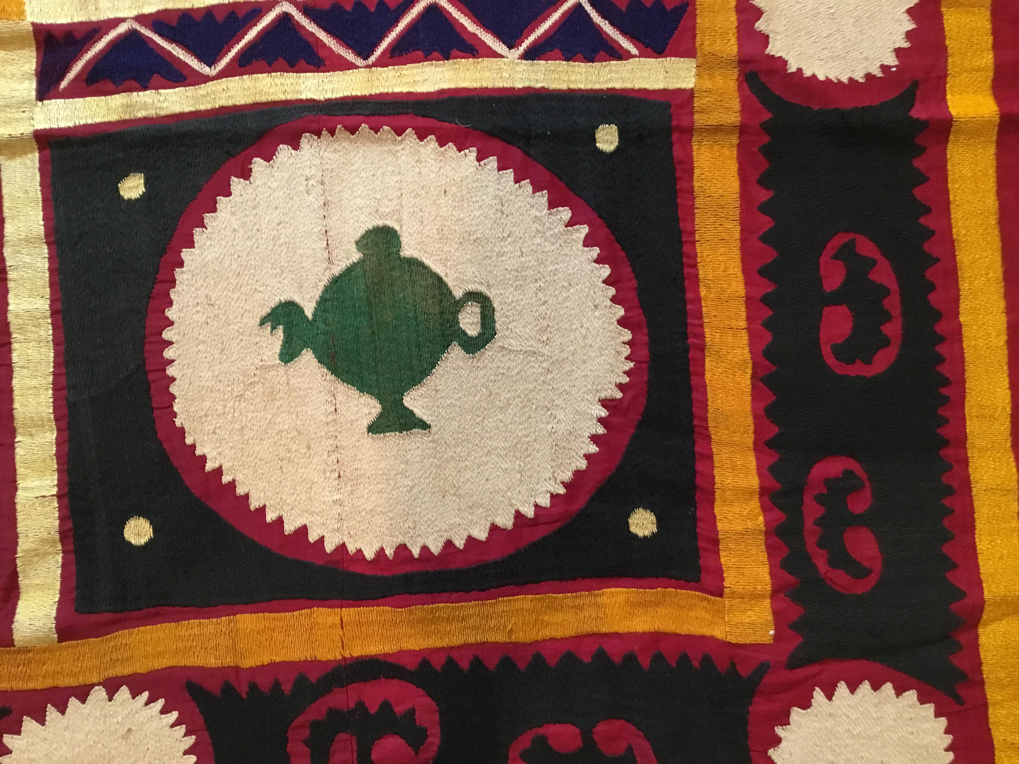 Vintage Embroidered Suzani Textile For Sale 5
