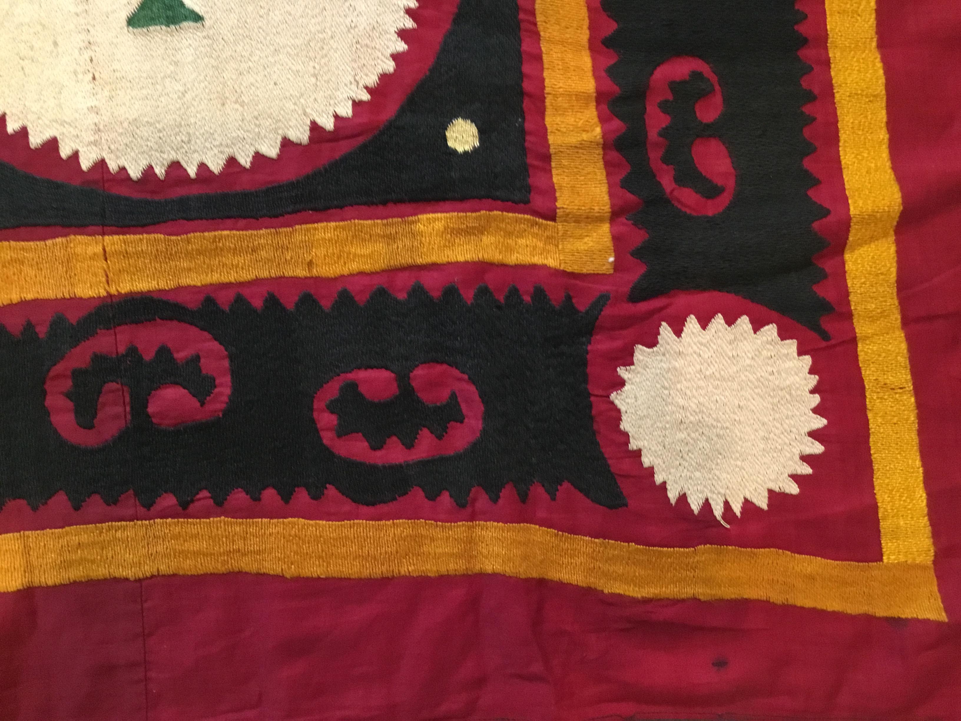 Vintage Embroidered Suzani Textile For Sale 6