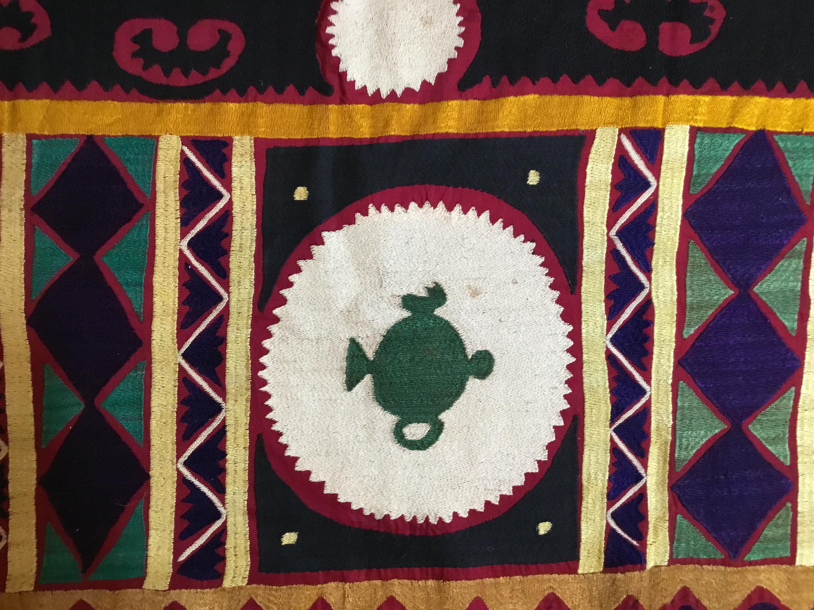 Vintage Embroidered Suzani Textile For Sale 7