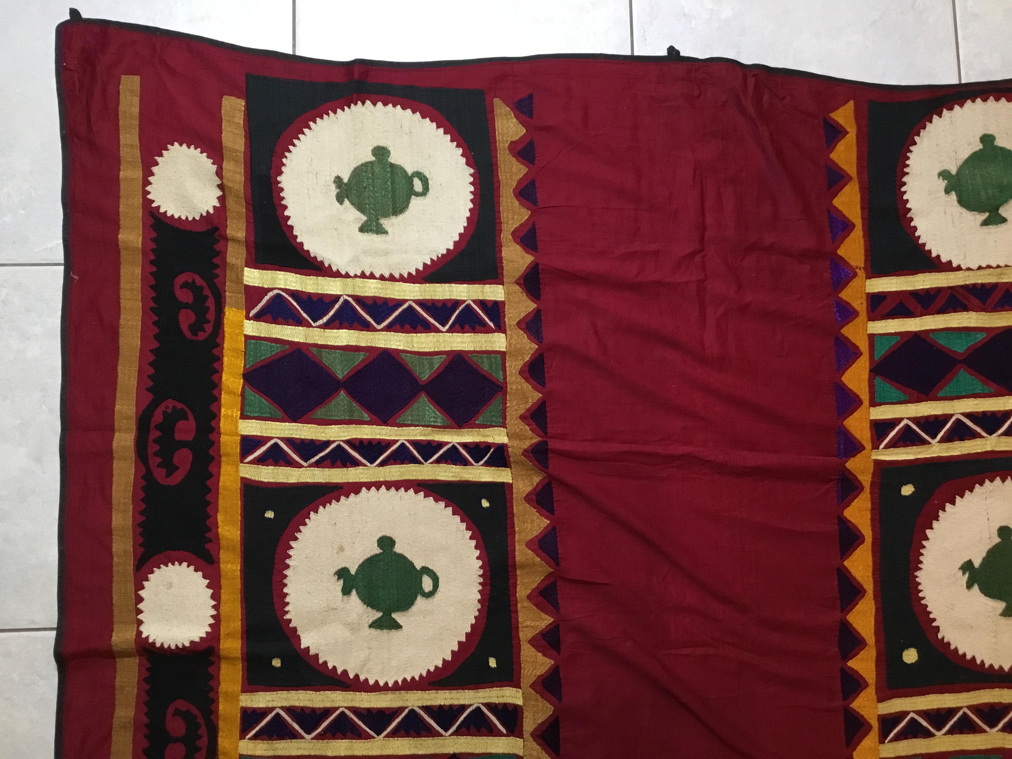 Vintage Embroidered Suzani Textile For Sale 1