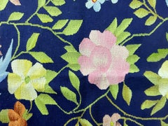 Bestickter Wandteppich/Rug im Vintage-Stil – atemberaubendes Blumen- und Vogeldesign