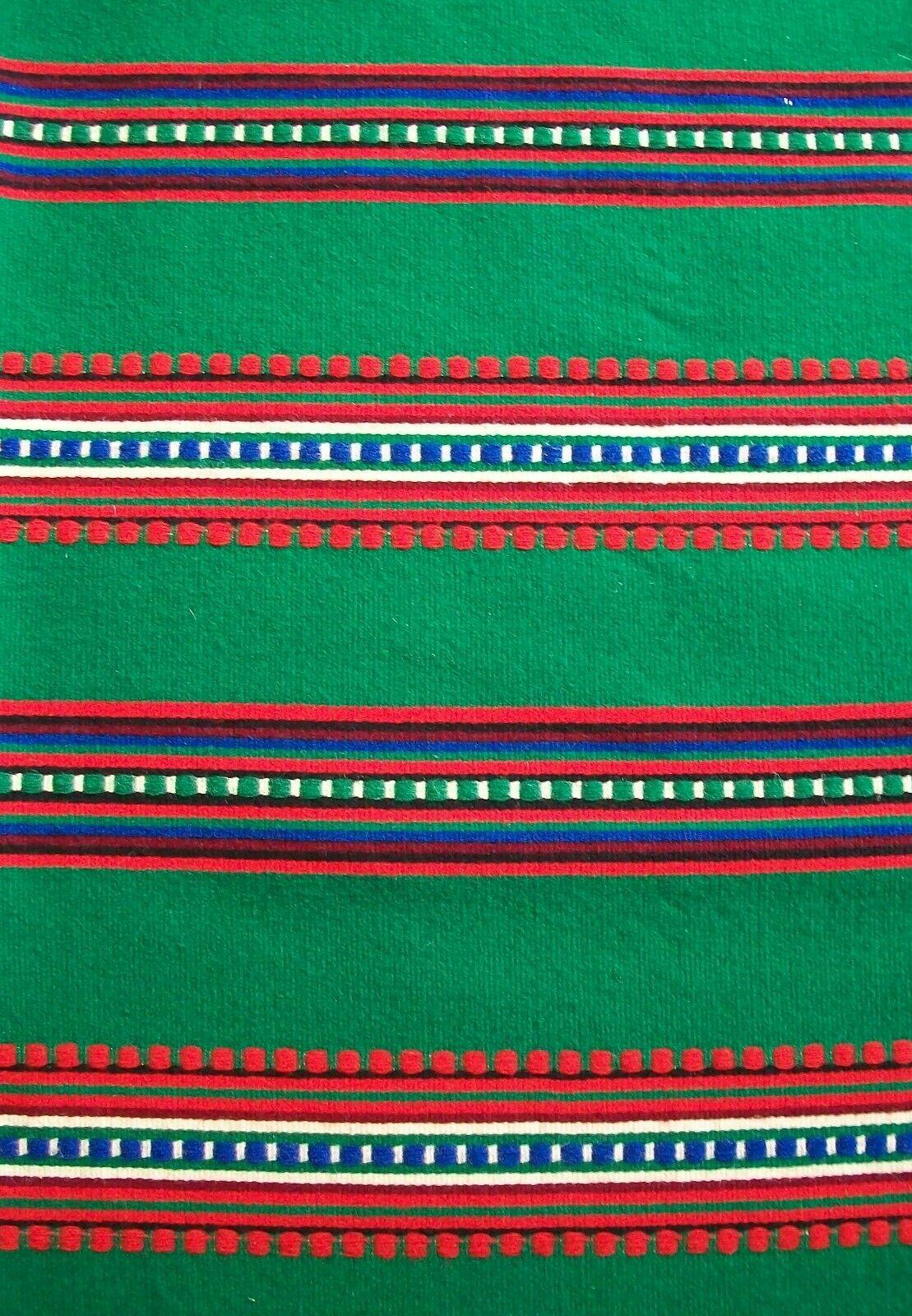 Hand-Crafted Vintage Embroidered Wool Serape Blanket or Rug, Mexico, C.1970's For Sale