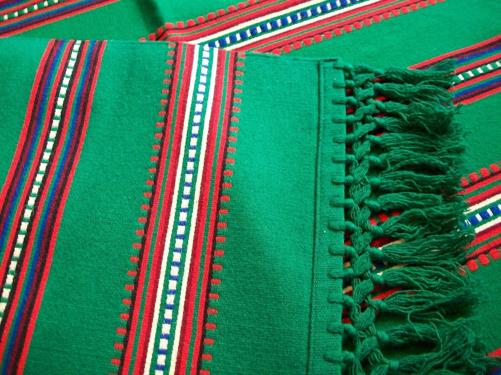 Vintage Embroidered Wool Serape Blanket or Rug, Mexico, C.1970's For Sale 1