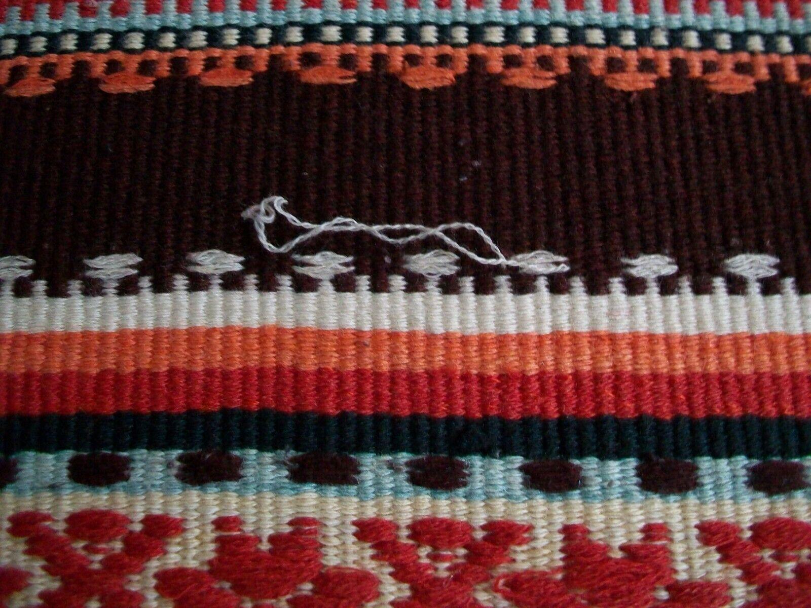 Vintage Embroidered Wool Serape Blanket or Rug, Mexico, C.1970's 3