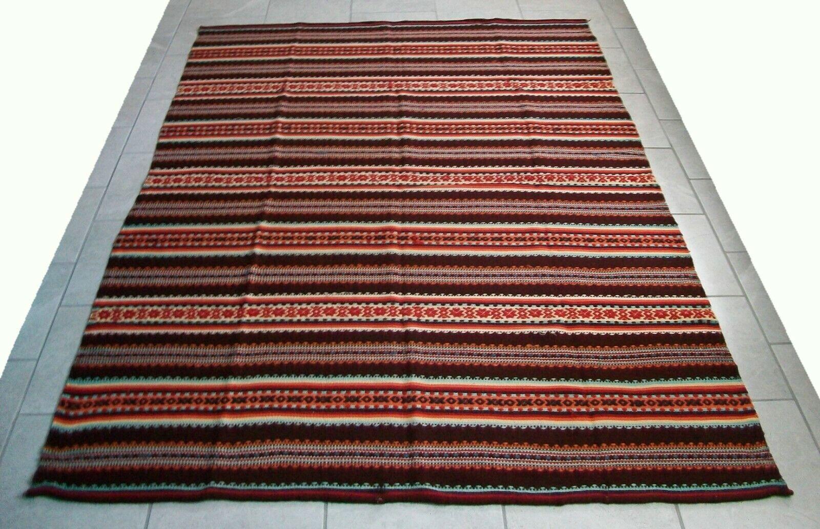 Vintage Embroidered Wool Serape Blanket or Rug, Mexico, C.1970's 4