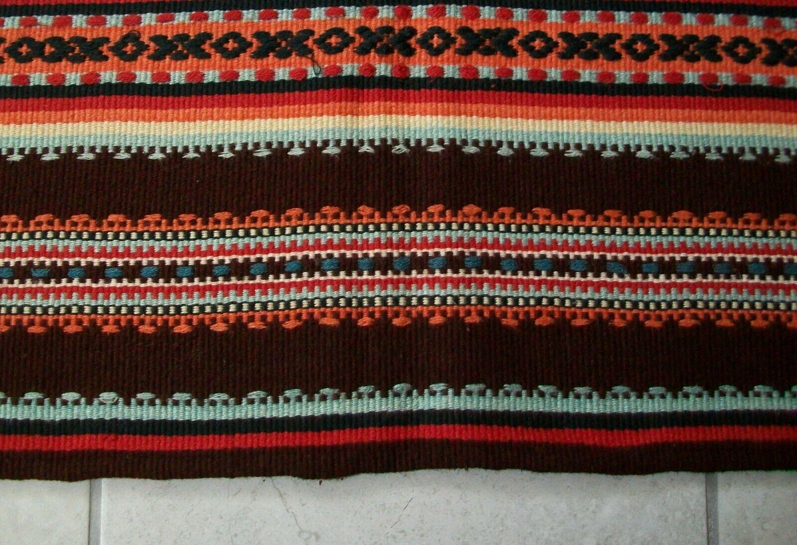 Vintage Embroidered Wool Serape Blanket or Rug, Mexico, C.1970's 5