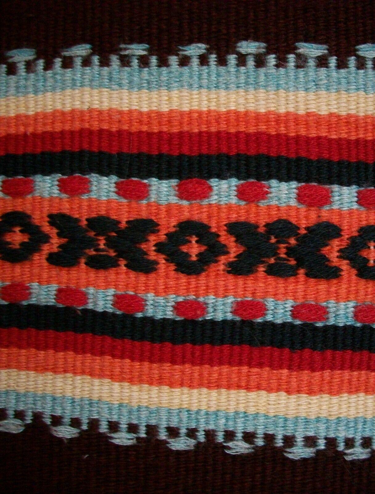 20th Century Vintage Embroidered Wool Serape Blanket or Rug, Mexico, C.1970's