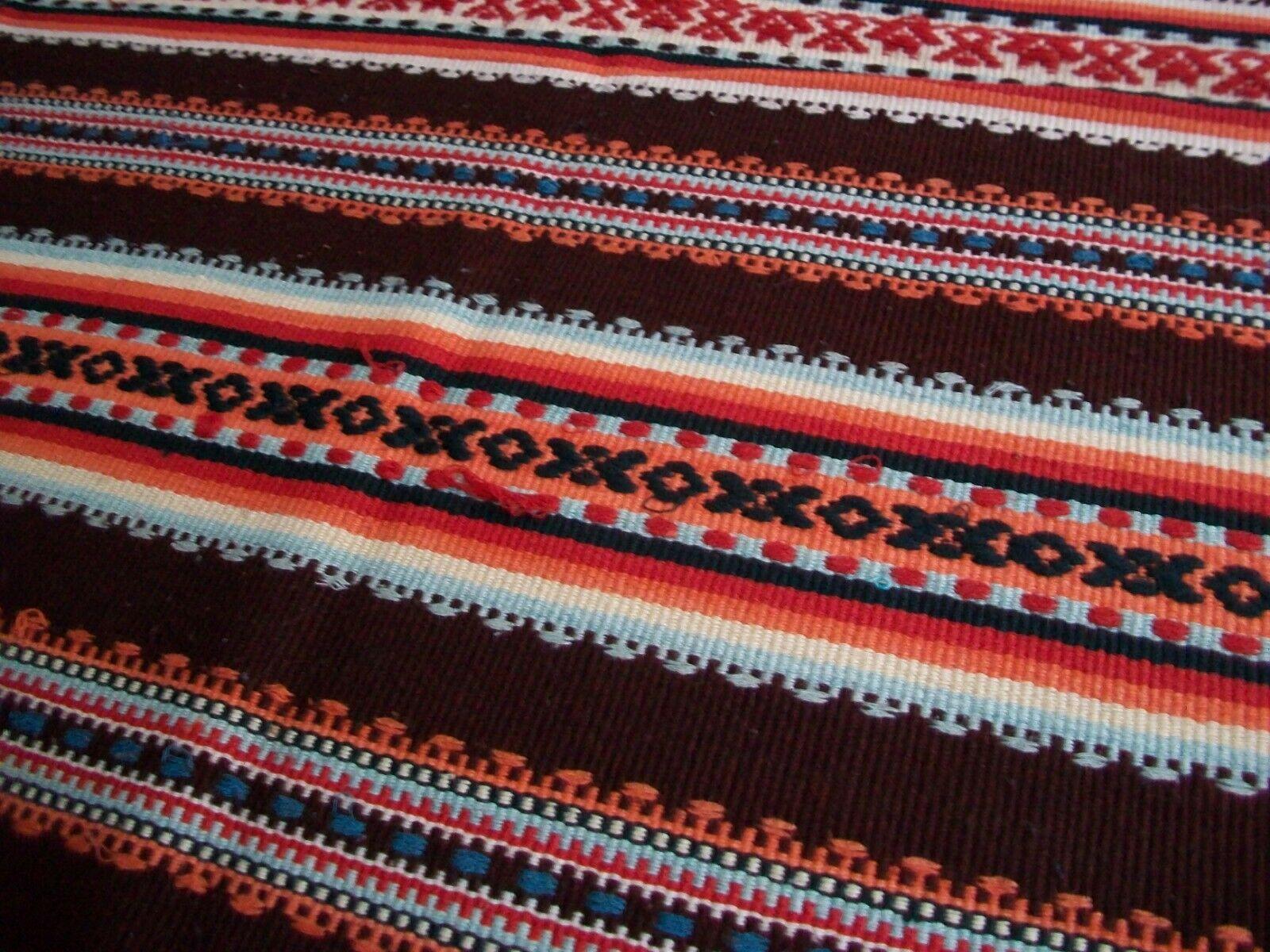 Vintage Embroidered Wool Serape Blanket or Rug, Mexico, C.1970's 1