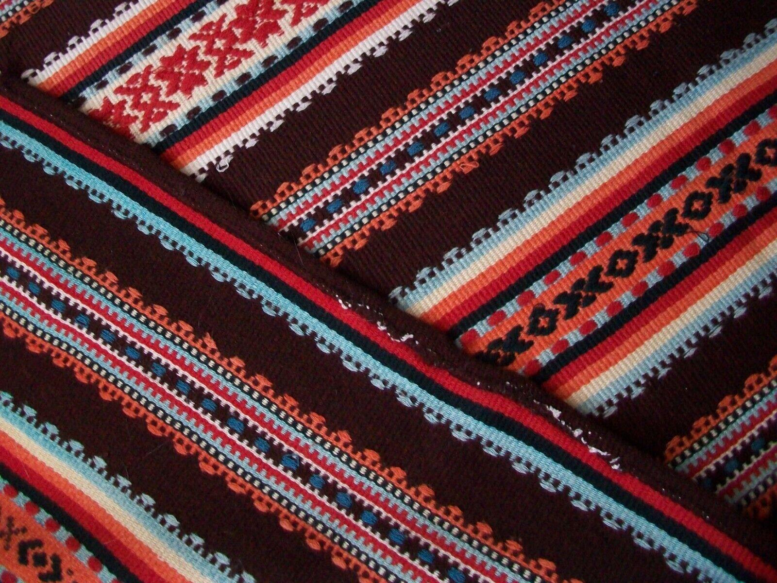 Vintage Embroidered Wool Serape Blanket or Rug, Mexico, C.1970's 2