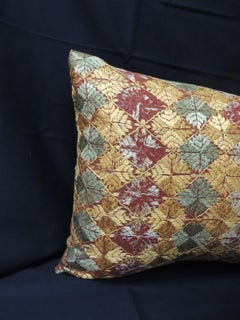 Vintage Embroidery Indian "Phulkari" Decorative Bolster Pillow