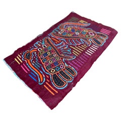 Vintage Embroidery Maroon Fabric