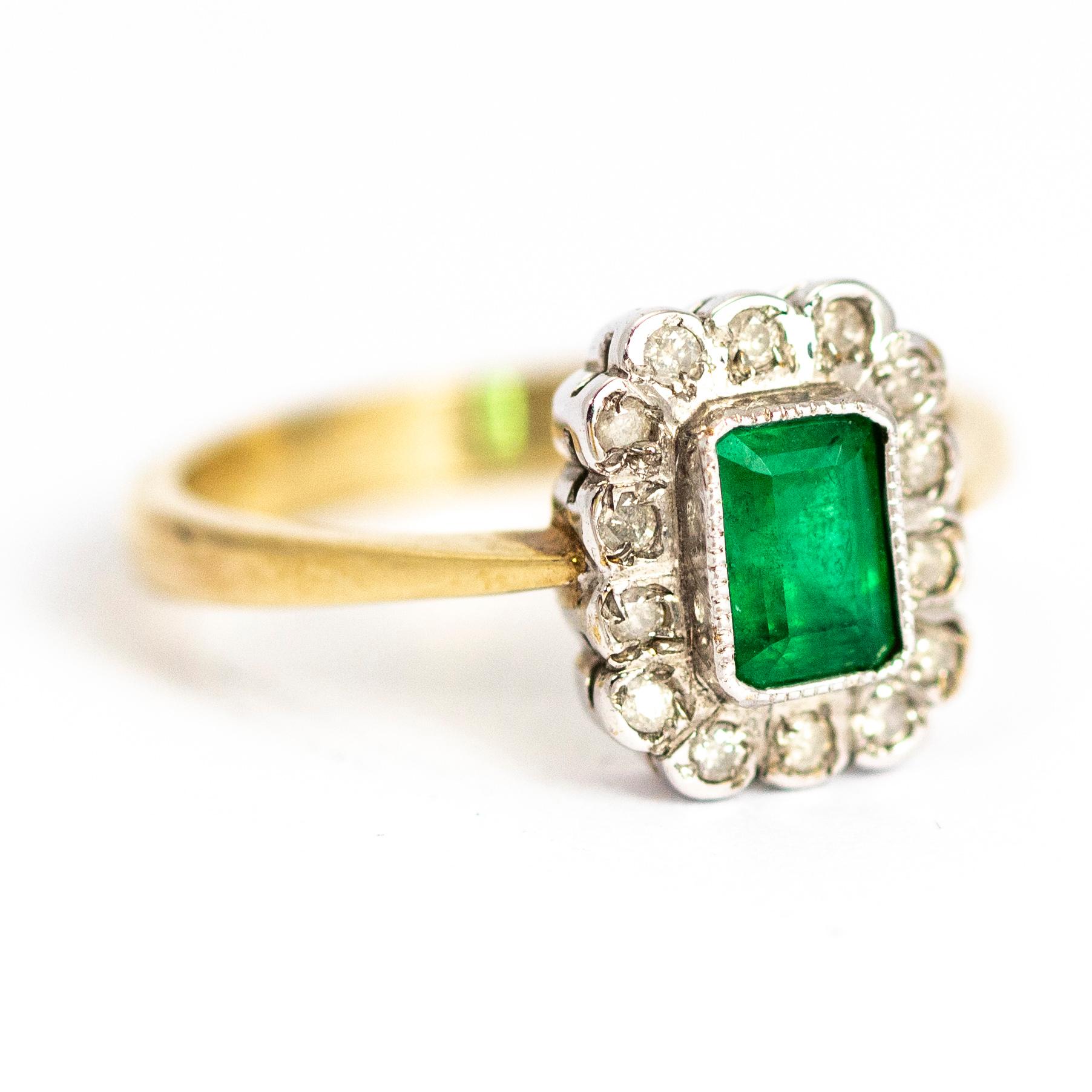 Women's Vintage Emerald and 9 Carat Gold Ring