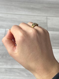 Vintage Emerald and Diamond 18 Carat Gold Band