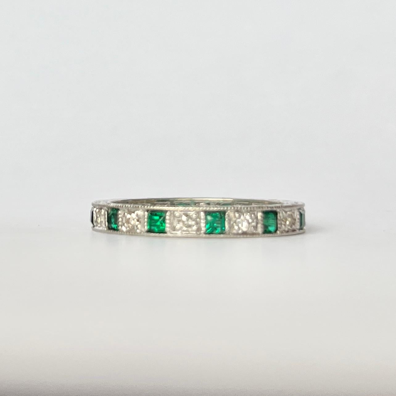 vintage emerald eternity band