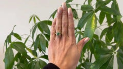 Vintage Emerald and Diamond 18k Yellow Gold Ballerina Ring