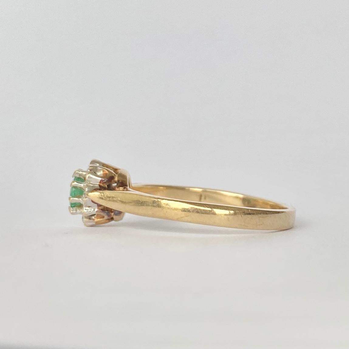 vintage emerald cluster ring