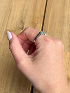 Vintage Emerald and Diamond 9 Carat White Gold Band