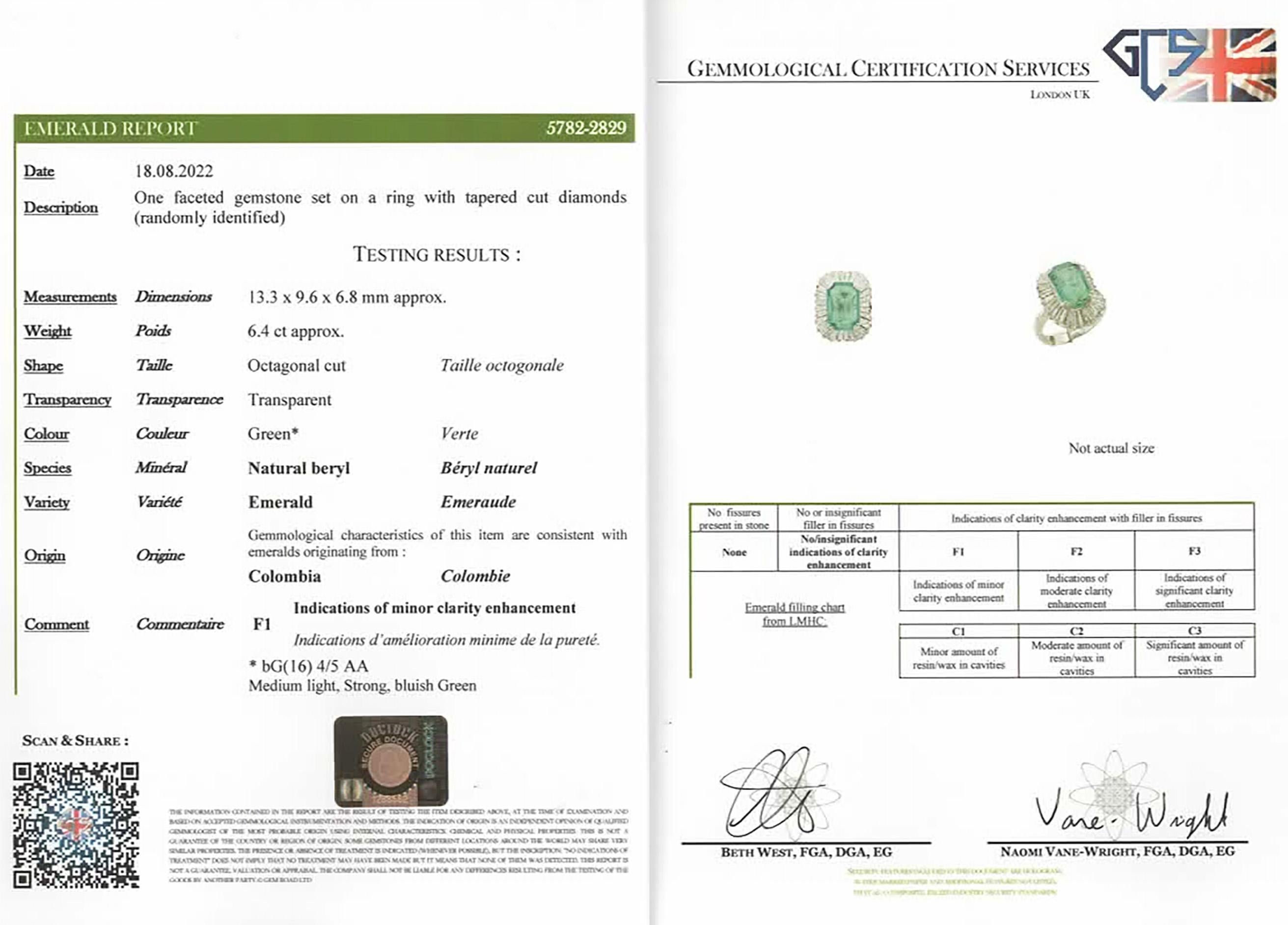 Vintage Smaragd und Diamant Ballerina Ring für Damen oder Herren im Angebot