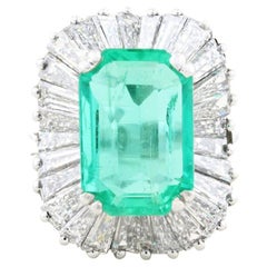 Vintage Emerald and Diamond Ballerina Ring