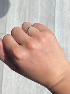 Vintage Emerald and Diamond Platinum Full Eternity Band