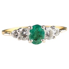 Vintage Emerald and Diamond ring, 18k gold Vintage Emerald and Diamond ring, 18k gold