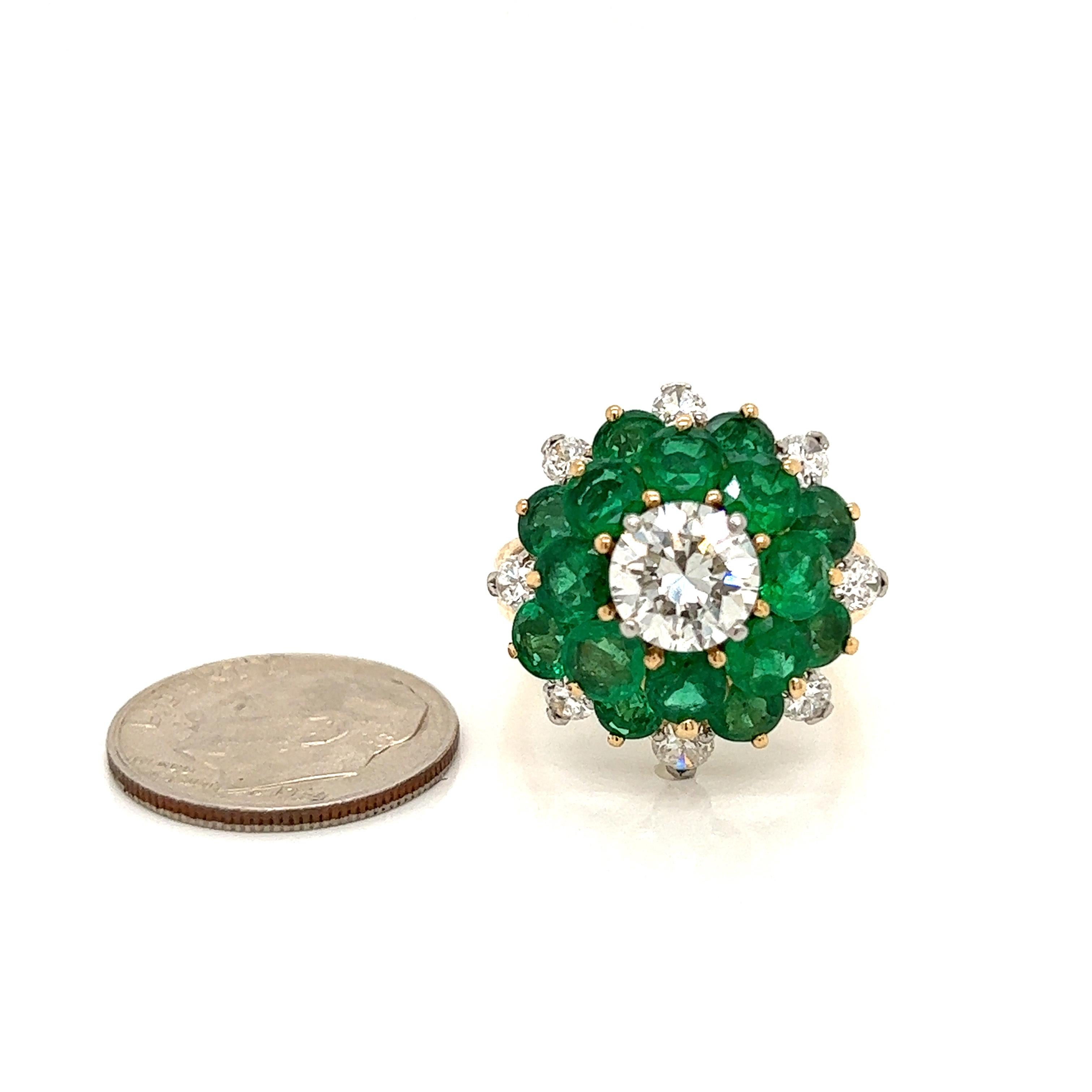 Women's Vintage Emerald and Diamond Ring  For Sale