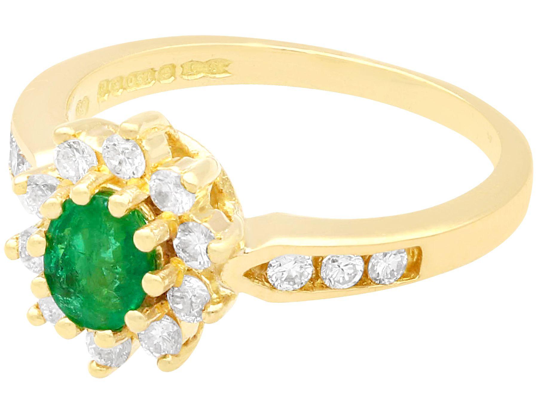 vintage emerald and diamond cluster ring