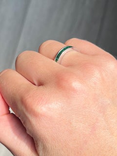 Vintage Emerald and Platinum Eternity Band