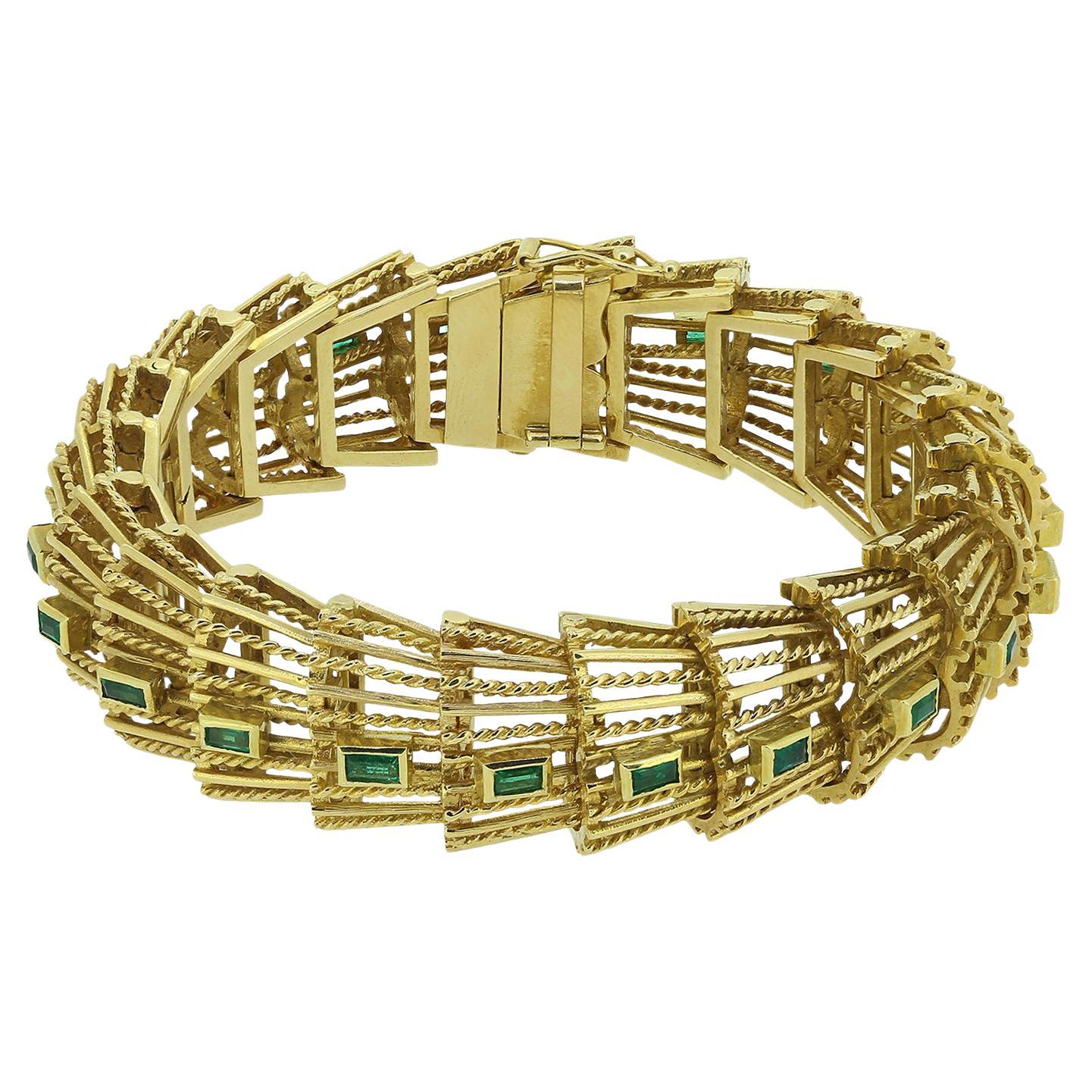 Vintage Emerald Bracelet For Sale