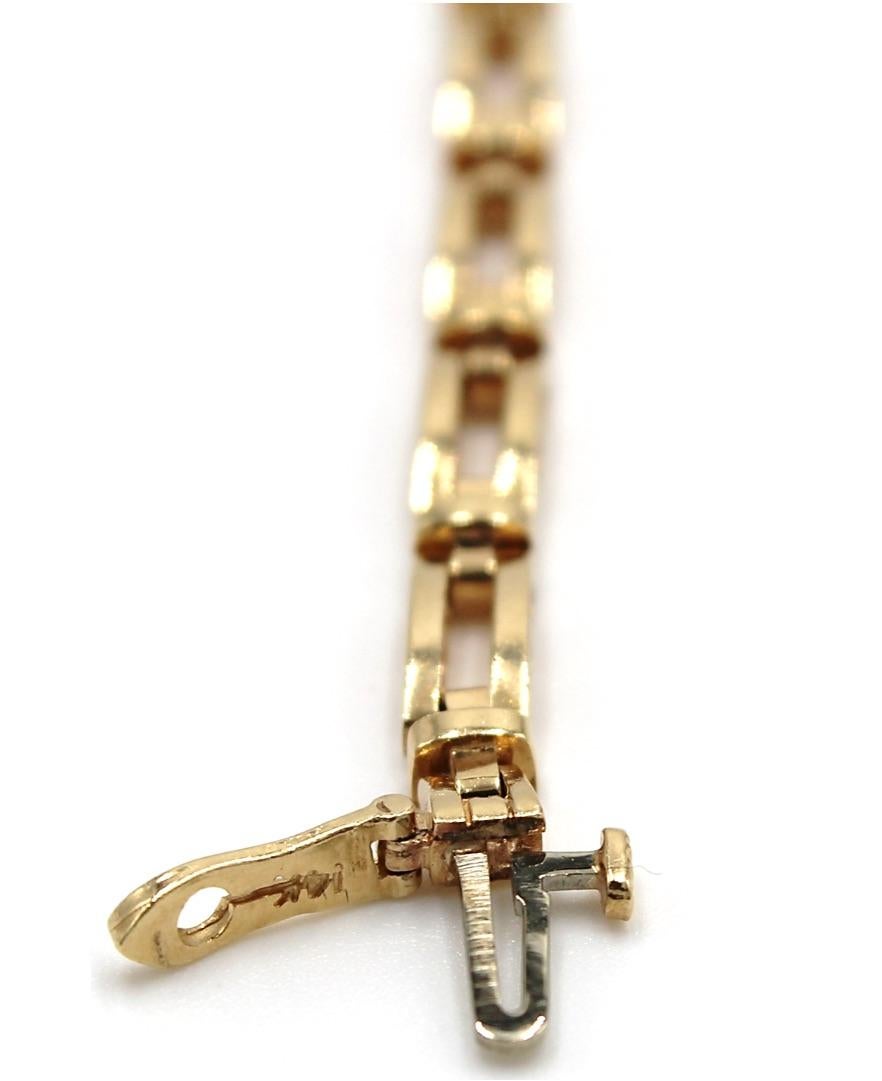 14 Karat Gold Vintage Smaragd-Armband mit Diamanten gefasst Damen im Angebot
