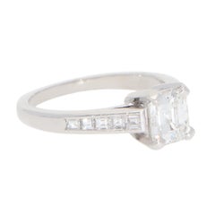 Vintage Emerald-Cut 1.04ct Diamond Ring in Platinum