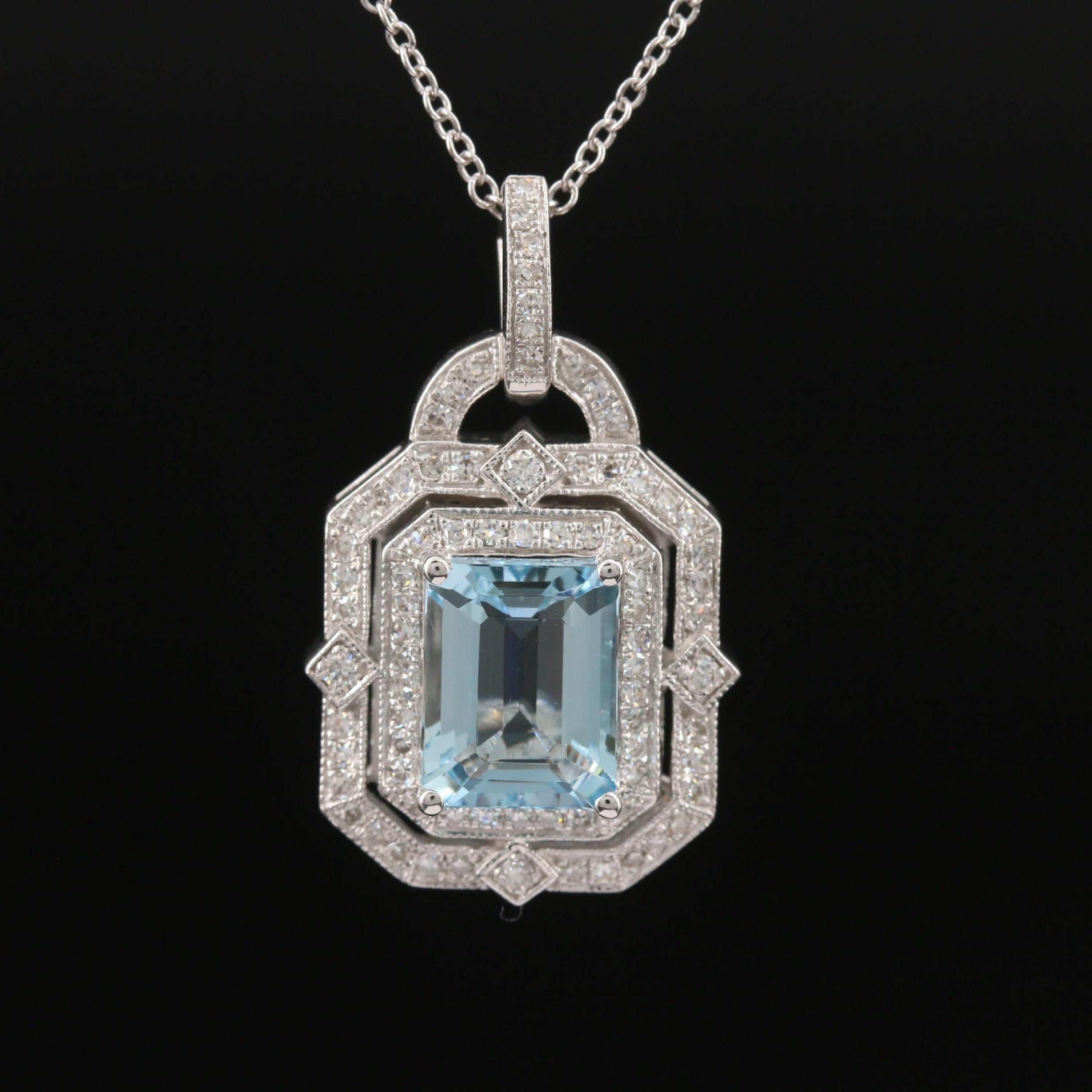 Vintage Smaragdschliff Aquamarin Diamanten Anhänger Halskette, Einzigartige Aquamarin Diamant Anhänger Halskette, - Diamant Anhänger Halskette
 
 Artikel Beschreibung
 → Handgefertigt, auf Bestellung hergestellt
 → MATERIAL: MASSIV 18K/18K GOLD
 
