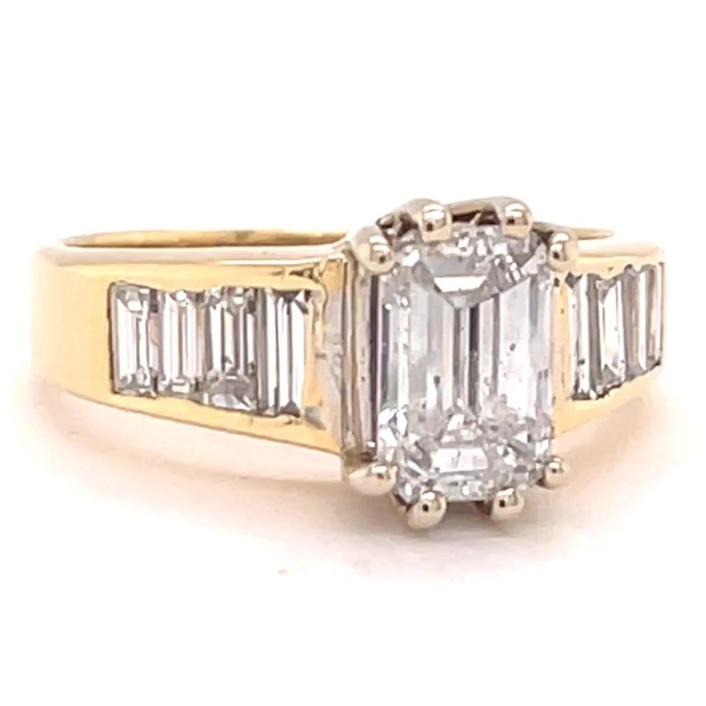 emerald cut engagement ring gold band