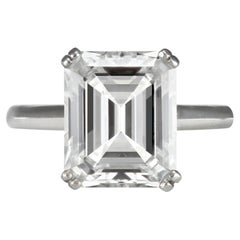 Vintage Emerald-Cut Diamond Solitaire Diamond Ring, circa 1950