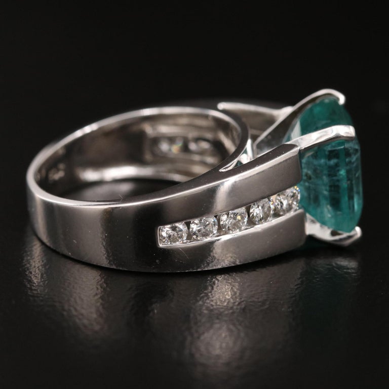 Customizable Vintage Emerald Cut Emerald Diamonds Engagement Ring For