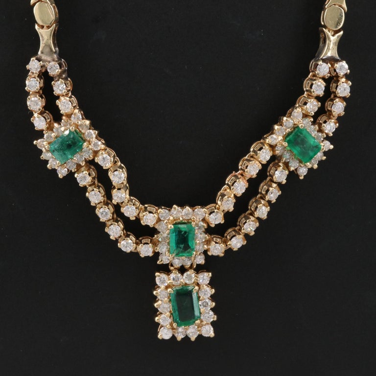 Emerald diamond necklace gold clearance