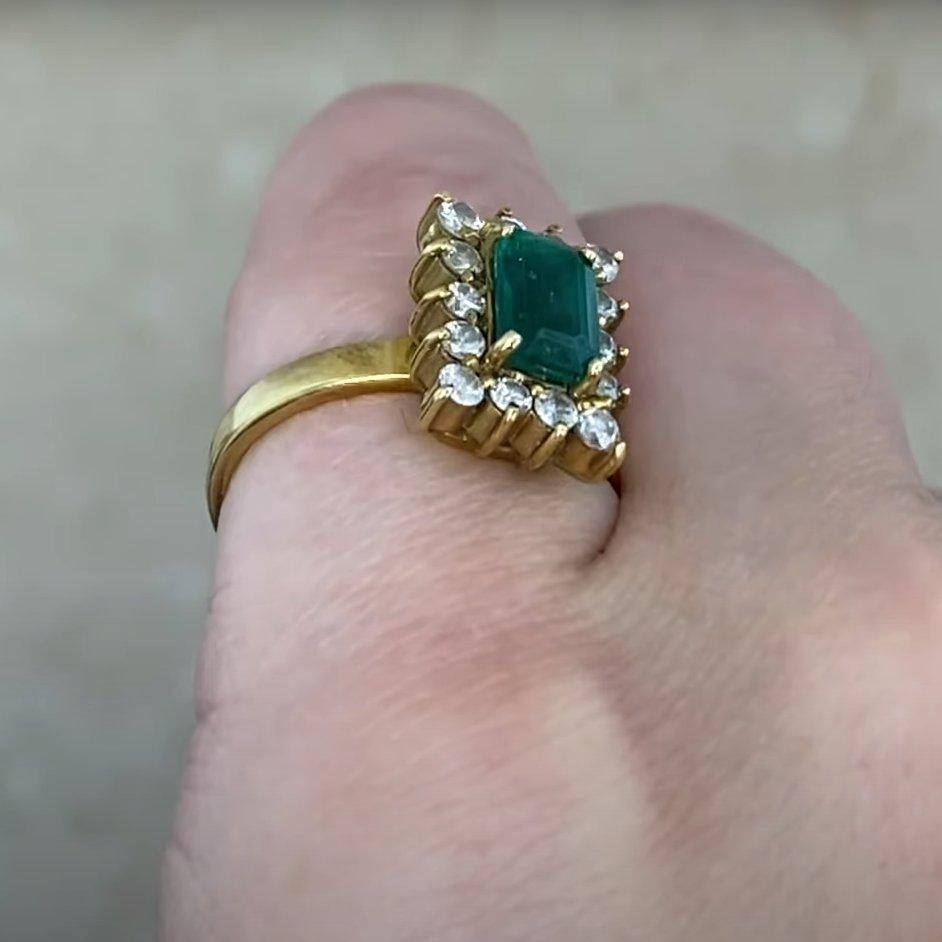 Donna Smeraldo d'epoca con diamante a raggiera (circa 0,80 carati), giallo  Oro in vendita