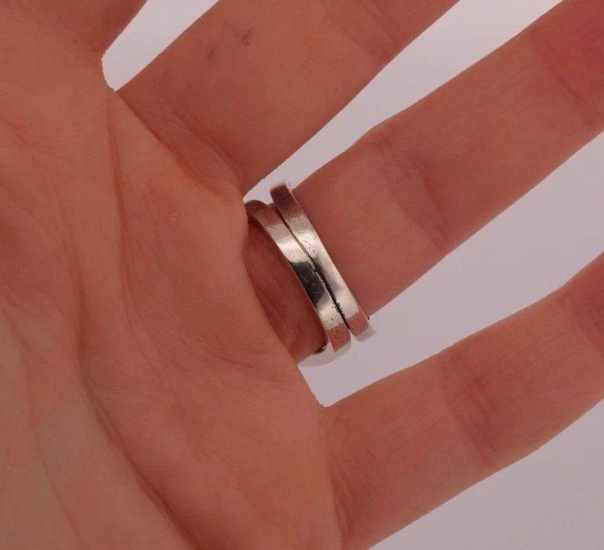 Anello vintage in argento con acquamarina naturale taglio smeraldo da 18,20 carati, misura 8 in vendita 2
