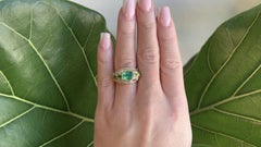 Vintage Emerald Diamond 18 Karat Gold Ring